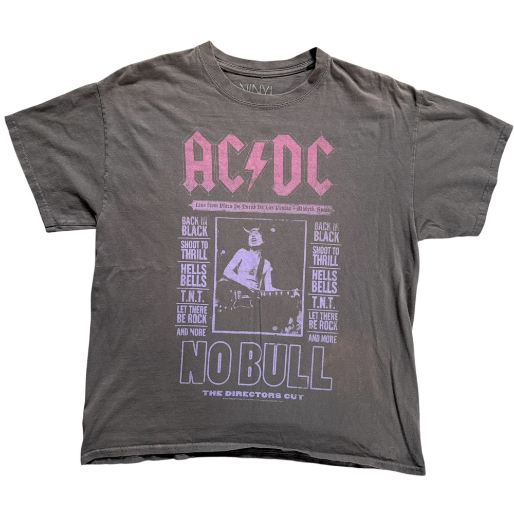 ICON AC/DC Graphic Tee in Dark Gray and Pink